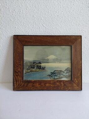 SOLD SOLD Fuji Japan Silk Artwork Framed